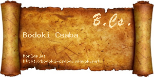 Bodoki Csaba névjegykártya
