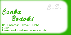 csaba bodoki business card